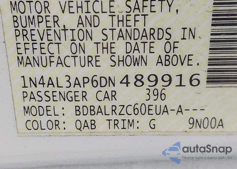 2013 Nissan Altima 2.5 S из США, поврежденный, VIN 1N4AL3AP6DN489916